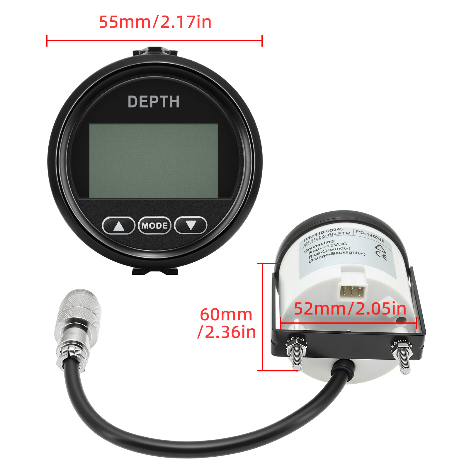 New Depth Detector 52mm/2in Ma - Fishing Boat Gps ulasan dan harga