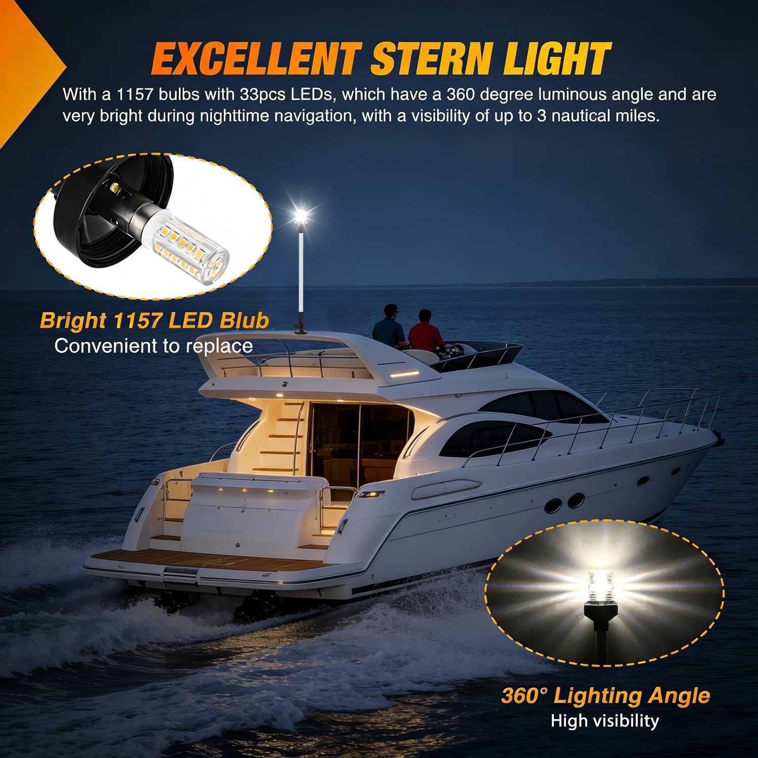 Nilight Marine Boat Stern Ligh - Fishing Boat Navigation Light ulasan dan harga