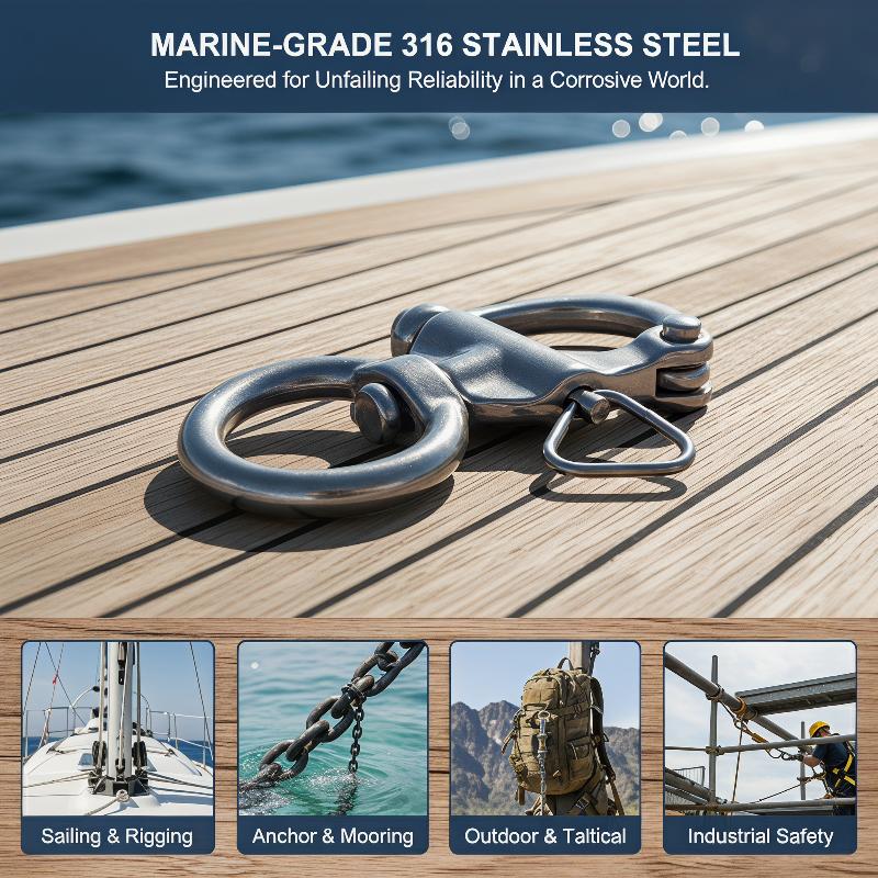 Marine Swivel Snap Shackle 316 - Fishing Boat Oar ulasan dan harga