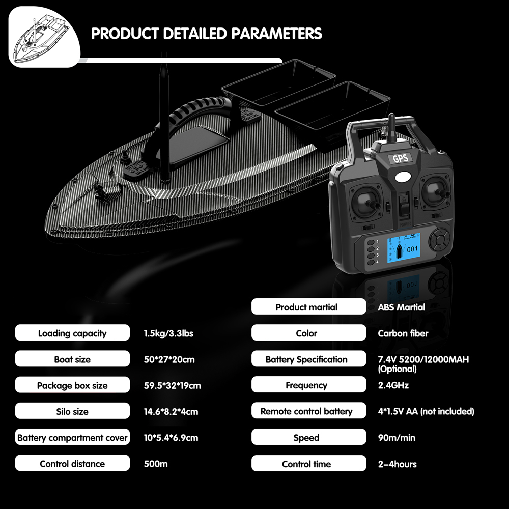V070 12000mAh/5200mAh RC Bait  - Fishing Boat Gps ulasan dan harga