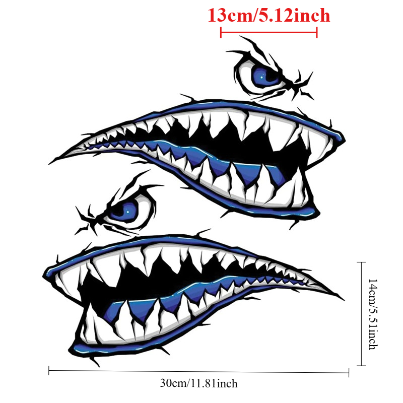 2PCS Shark Teeth Mouth Boat St - Fishing Boat Oar ulasan dan harga